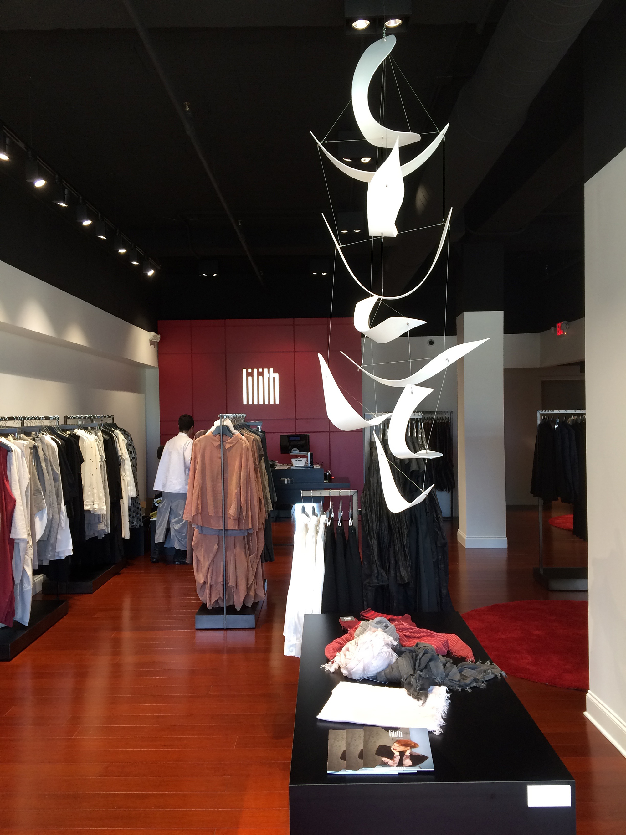 White Wing Installation at Retail Women s Clothing Boutique